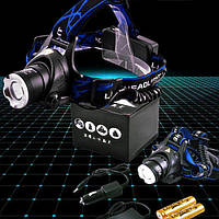 Мощный налобный фонарь аккумуляторный police BL-6699 |WD 296 2 x 18650 светодиод Cree XML-T6