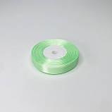 Стрічка атласна, 1,2 см, світло-зелена, 23 м - рулон, фото 2