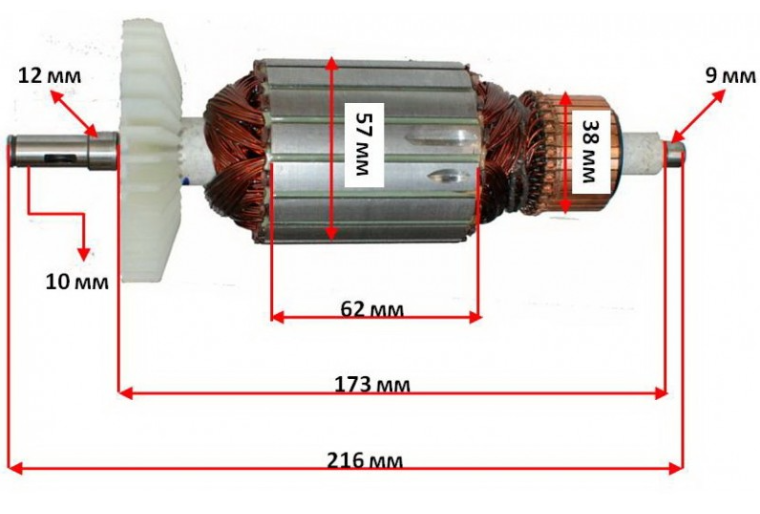 Якір болгарки Craft 230 2500W, фото 1