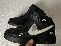 Nike зимние чёрные мужские высокие кроссовки ботинки обувь кросики с мехом