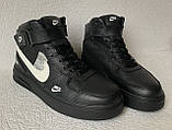 Nike зимові чорні чоловічі високі кросівки черевики взуття кросики з хутром, фото 7
