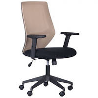 Кресло офисное Lead Black Synchro сиденье ткань Нест-08 серая, спинка Сетка HY-109 серая (AMF-ТМ) сидіння тканина Нест-01 чорна, спинка Сітка SL-02 беж