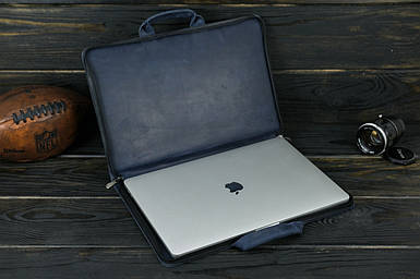 Чохол для MacBook Дизайн №31 з натуральної шкіри колір Синій