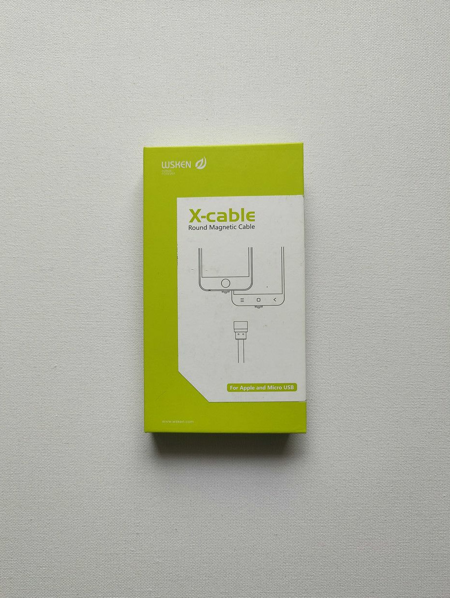 Кабель магнітний універсальний "Wsken Round 2.1A" Micro-USB + lightning конектор/колір Сірий