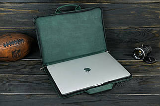 Чохол для MacBook Дизайн №31 з натуральної шкіри колір Зелений, фото 3