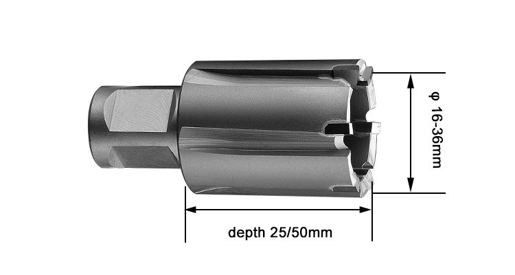 Свердло по металу для рейок твердосплавне корончате Ø 36х25 мм FS Cut, фото 1
