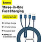 USB кабель 3в1 Combo Micro USB/Lightning/Type-C BASEUS Superior Series Fast Charging (1.5m, 3.5A). Blue, фото 6