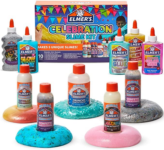 Величезний Набір для створення слаймів Elmer's Celebration Slime Клей Елмерс та Активатори 10 шт (00354)