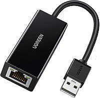 Проводной сетевой адаптер UGREEN USB 2.0 - 10 100 Network RJ45 LAN Wired Adapter Black (CR110)