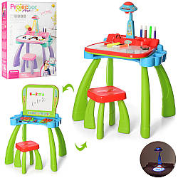 Мольберт 3 в 1 проєктор столик стільчик двостороння дошка