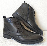 TODS! чоловічі зимові броги черевики оксфорд на шнурівці натуральна шкіра змійка, фото 3