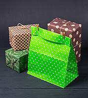 Бумажный пакет подарочный 260 *150*350 мм Цветные Крафт пакеты с широким дном красивые упаковочные