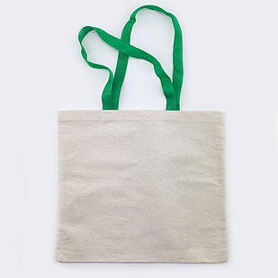 Еко-сумка для сублімації з зеленими ручками