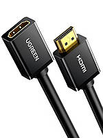 Кабель видео HDMI-удлинитель Ugreen 4K HDMI Extender Male to Female 1 м Black