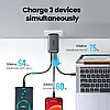 Зарядний пристрій Ugreen GaN 65 Вт високошвидкісний з 3 портами 2xUSB-C 1xUSB-A Dark Grey (CD244), фото 4