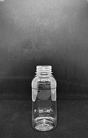 Пляшка пластикова прозора з кришкою 330 мл квадратна з широким горлом PET