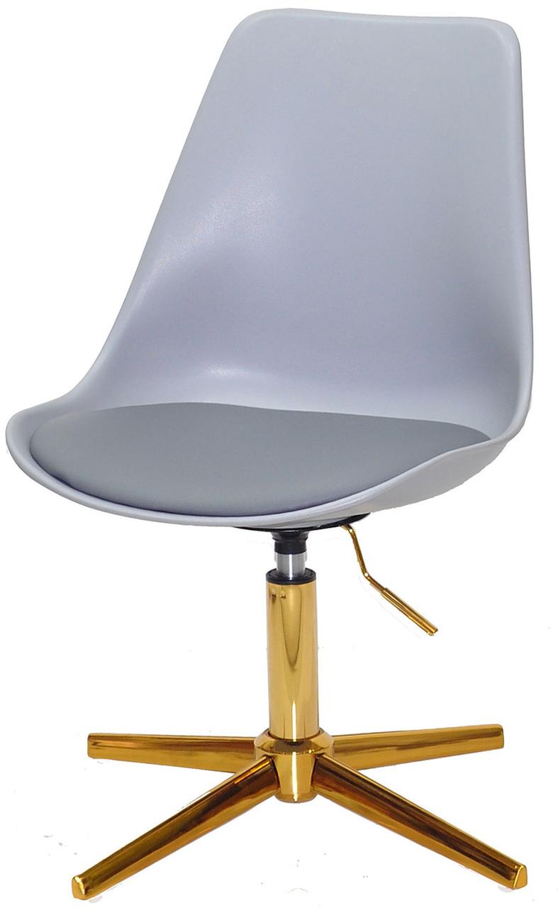 Стілець Albert GD-Modern Base сірий 370, на золотій опорі на стопках із регулюванням висоти, фото 1
