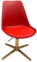 Стілець Albert GD-Modern Base червоний 323, золота опора на стопках, з регулюванням висоти, фото 2