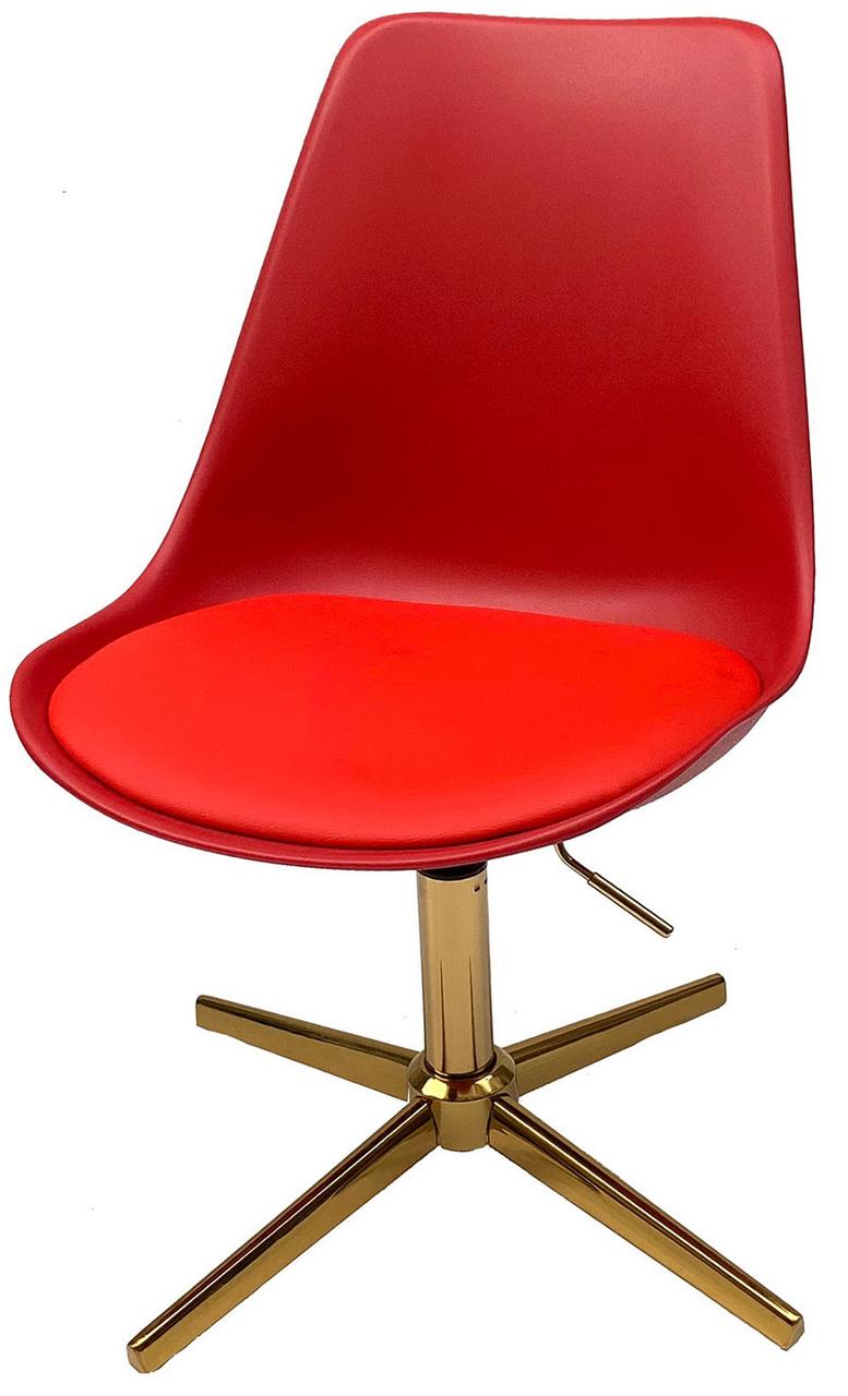 Стілець Albert GD-Modern Base червоний 323, золота опора на стопках, з регулюванням висоти, фото 1