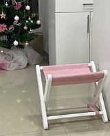 Стілець для сумок біло-рожевий світлий (тк.)