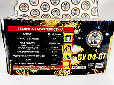 Фейерверк Салют "Пирозабава" Калибр 20,30,50 мм 67 выстрелов СУ 04-67, фото 2