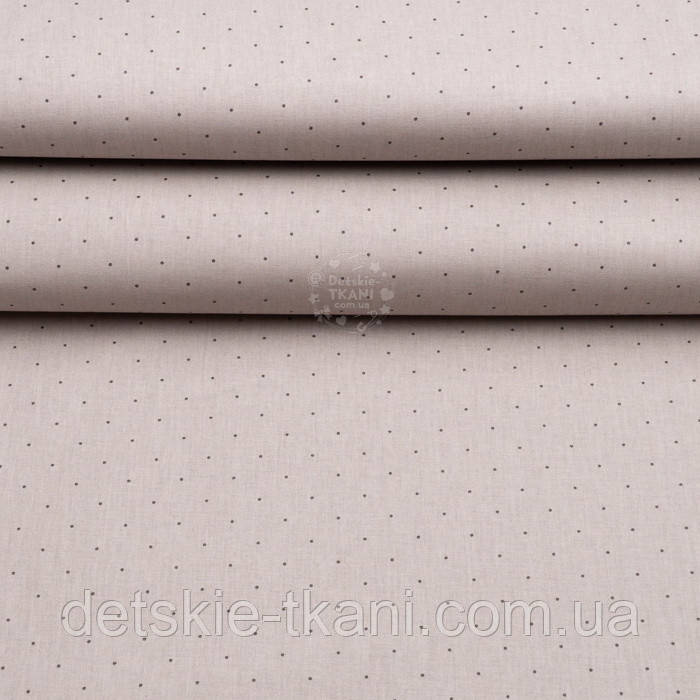 Ранфорс шириною 240 см "Рідкі коричневі крапки на сіро-бежевому тлі" №4010, фото 1