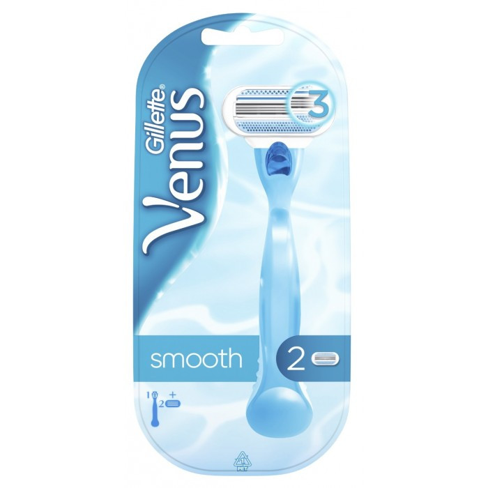 Жіночий бритвений станок Gillette Venus Smooth з 2 змінними касетами 02000