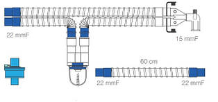 Дихальний контур педіатричний, з вологозбирачем, кутовим з'єднувачем luer, конектор 22/15 мм