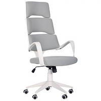 Кресло офисное Spiral механизм Tilt пластик Серый ткань Сиреневая (AMF-ТМ) пластик Білий, тканина Світло-сіра