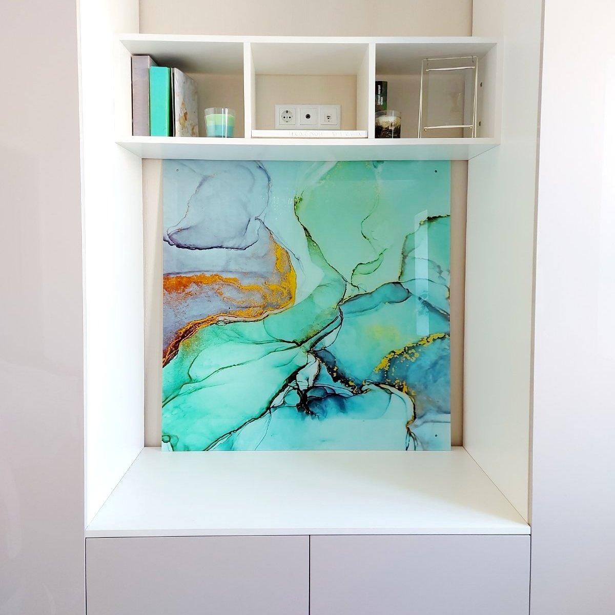 Скло з друком абстракції Fluid Art