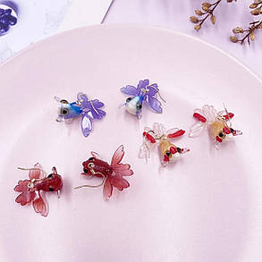 Біжутерія, Сережки Goldfish Purple, фото 4