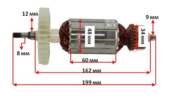 Якір болгарки Craft-Tec PRO PXAG228A, фото 1