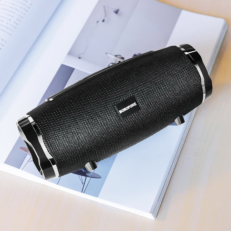 Портативна блютуз колонка BOROFONE Rich sound IPX5 BR3 |AUX, SD-card, Bluetooth, USB, FM-Radio| Чорний