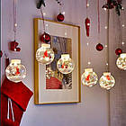 Світлодіодна гірлянда штора кулі з Дідом Морозом 3 м 10 куль Лучшая цена, фото 3