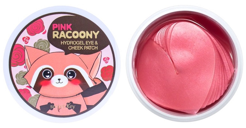 Патчі під очі та для вилиць Secret Key Pink Racoony Hydro Gel Eye and Cheek Patch 60 шт (30 пар)