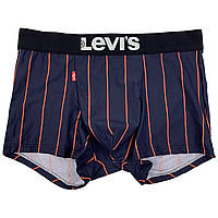 Чоловічі труси Levis преміум якості, колір темно-синій в помаранчеву смужку
