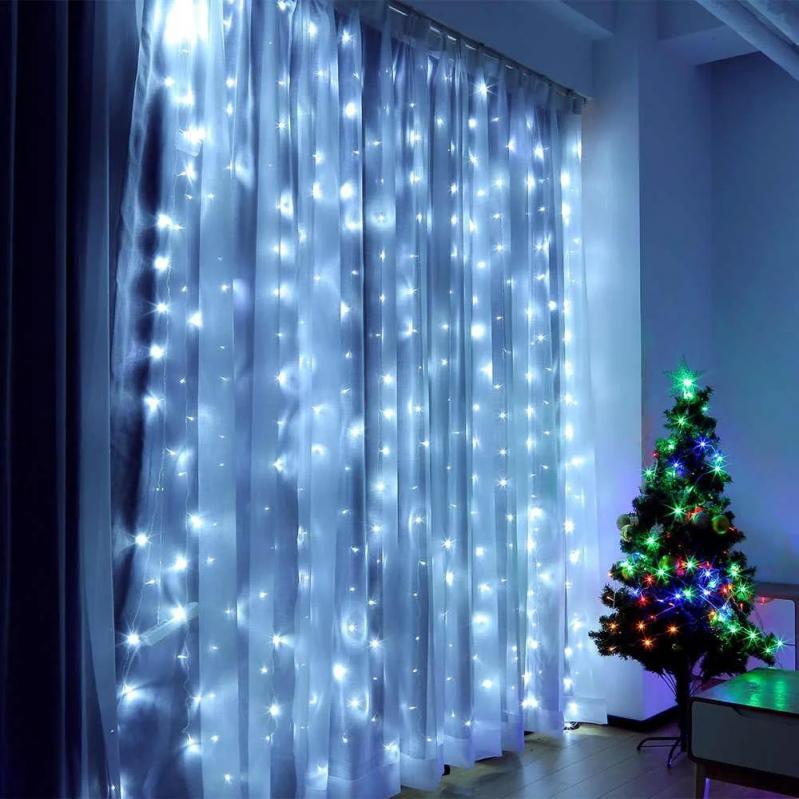 Гірлянда Xmas водоспад 3х3 м 300 Led W-9 Білий на мідному дроті з з'єднувачем Лучшая цена, фото 1