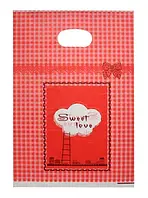 Пакет подарунковий поліетил. "Sweet love" червоний 20 * 30 см 30-6c