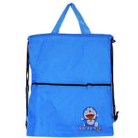 Сумка-мішок, з кишенею на блиск, нейлон ,2-54, 45*35см, блакитна №7