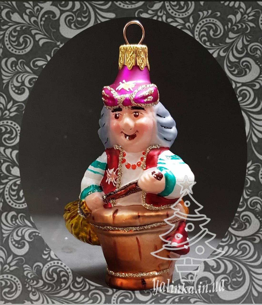 Скляна ялинкова іграшка Баба Яга 401/с-1