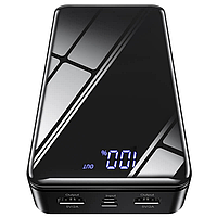 Повербанк со светодиодным цифровым дисплеем 30000mAh BOROFONE BJ8 Extreme |2USB/1Type-C, 2A| Черный