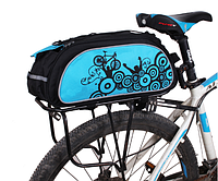 Сумка велосипедная B-Soul на багажник + дождевик черно-синяя код: ( V77 )