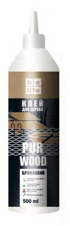 Клей для дерева поліуретановий Belife бронзовий 500 мл, фото 1