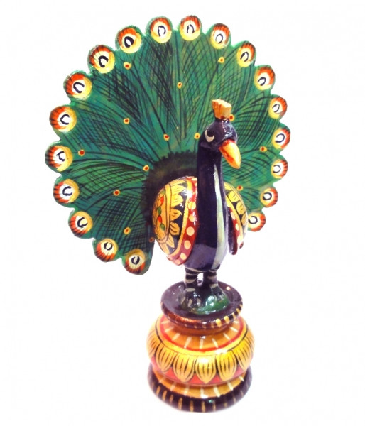 Павич фарбований дерев'яний С5380-4