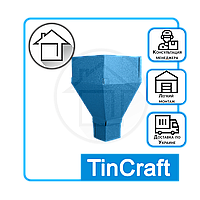 Воронка водосточная для кровли из покрашенной матовой стали Цвет синий - Размером 85 х 85 мм - Прямая форма
