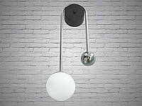 Cтильный настенный светильник на лампу цоколь E27 цвет Черный + Хром Diasha WL6365HR