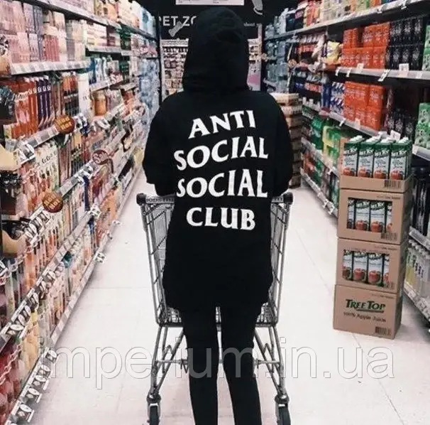 Жіноча толстовка з логотипом anti social social club | кежуал худі assc