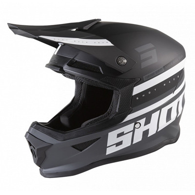 МОТОШОЛОМ SHOT RACING FURIOUS SHINING BLACK GREY MATT, фото 1