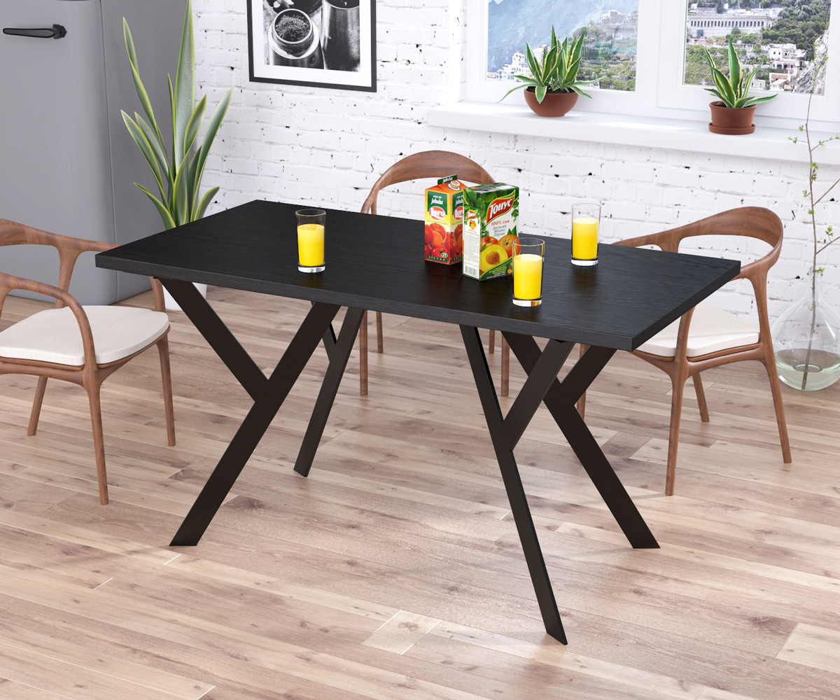 Стіл обідній Ішла Loft Design 138х70х76 см Венге Луїзіана. Кухонний стіл лофт із металу, фото 1