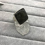 Обсидіан кільце з натуральним каменем обсидіаном в сріблі розмір 18,0 Індія!, фото 7
